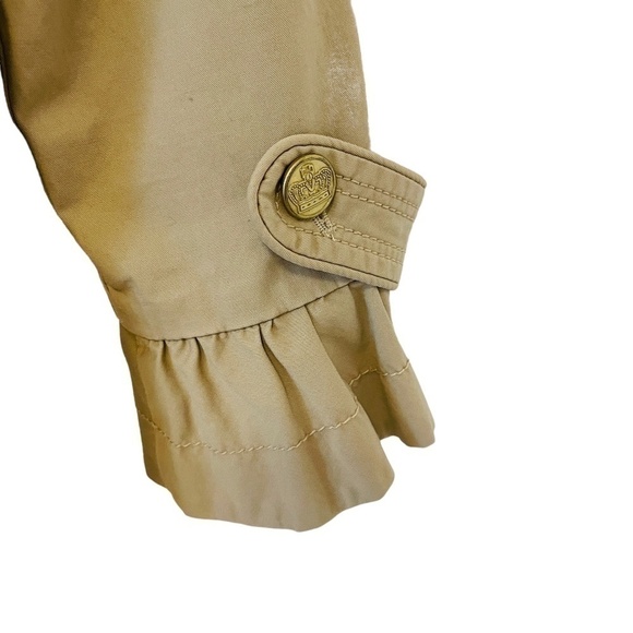 JUICY Couture Tan Trench Cotton Y2K Double Breasted Neutral Trench Coat SZ S - Picture 12 of 12